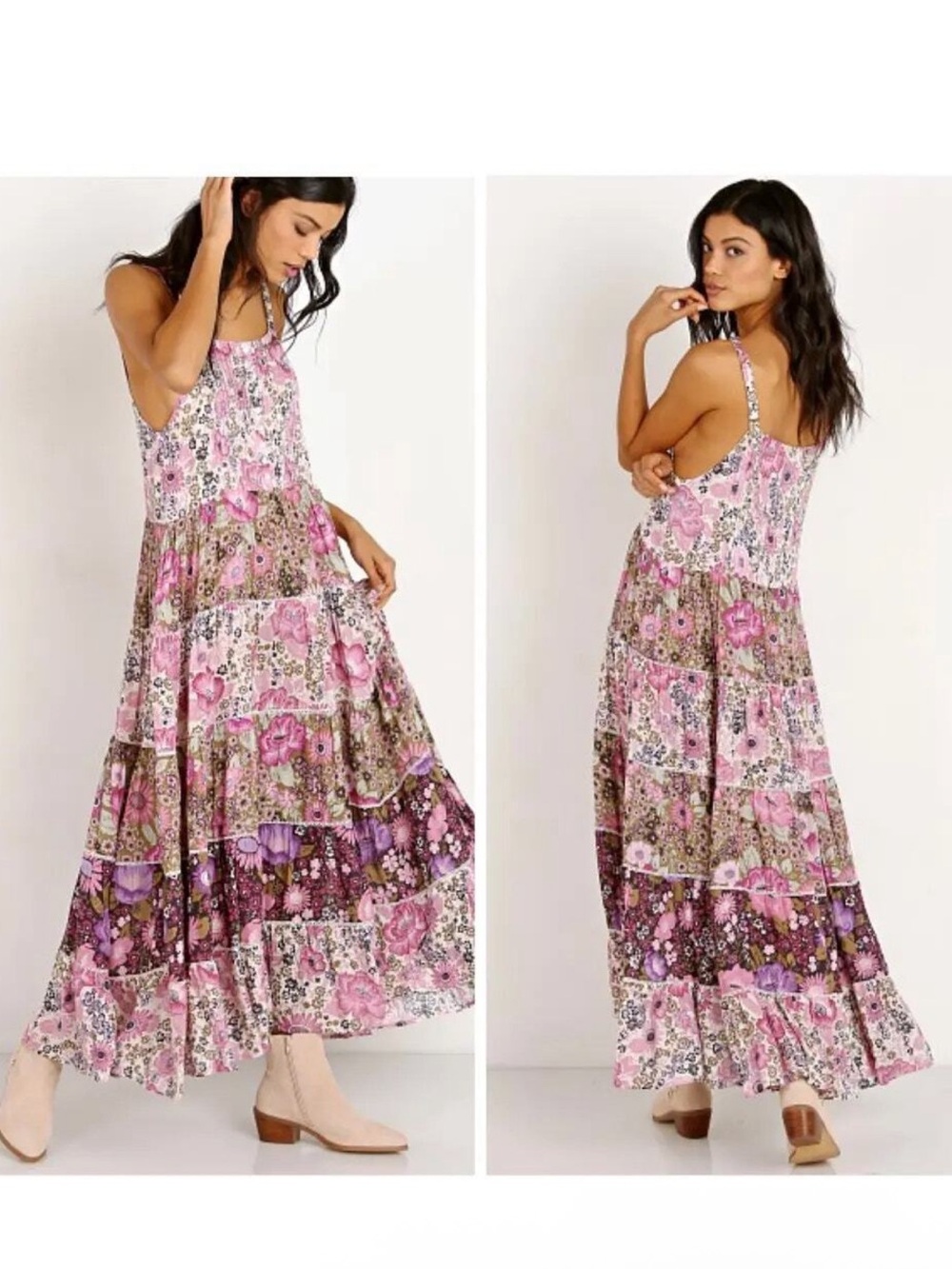 Spell & The Gypsy Desert Daisy Lilac High-Low Halter Maxi Dress SZ Large